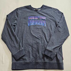 Patagonia Men's Longsleeve Gray with Logo Size M Organic Cotton